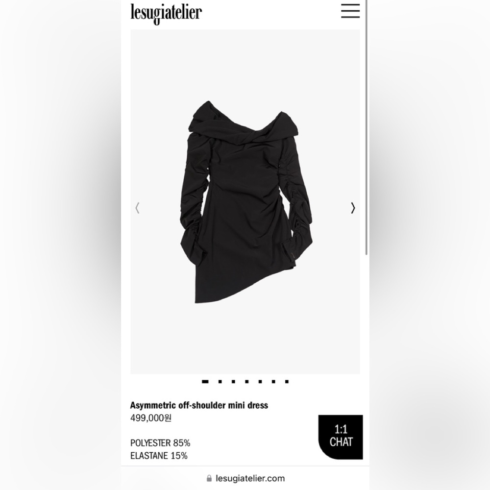 LESUGIATELIER Black Off-The-Shoulder Minidress